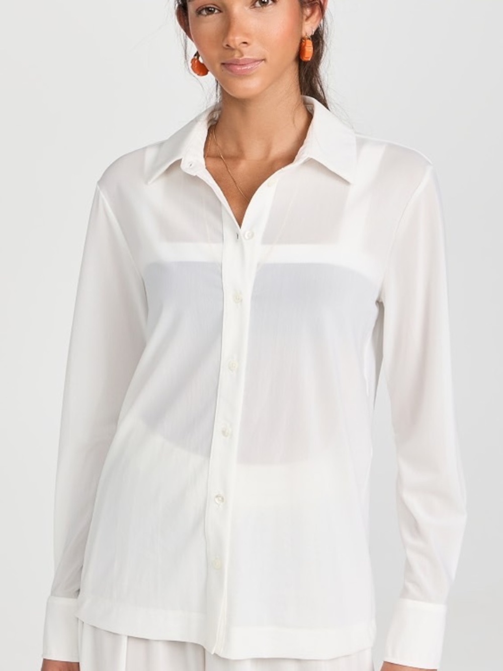 STAUD Mariam Top Long Sleeve Shirt Button Down Women's Size XS